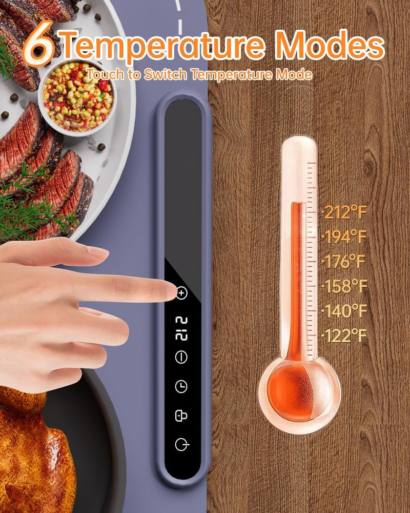 kaoer Food Warming Mat, Electric Warming Tray, Fast Full Surface Heating Mat with 6 Level Adjustable Temperature and 6 Hours Timer, Silicone Food Warmers for Gatherings,Parties,Everyday Use - Image 4